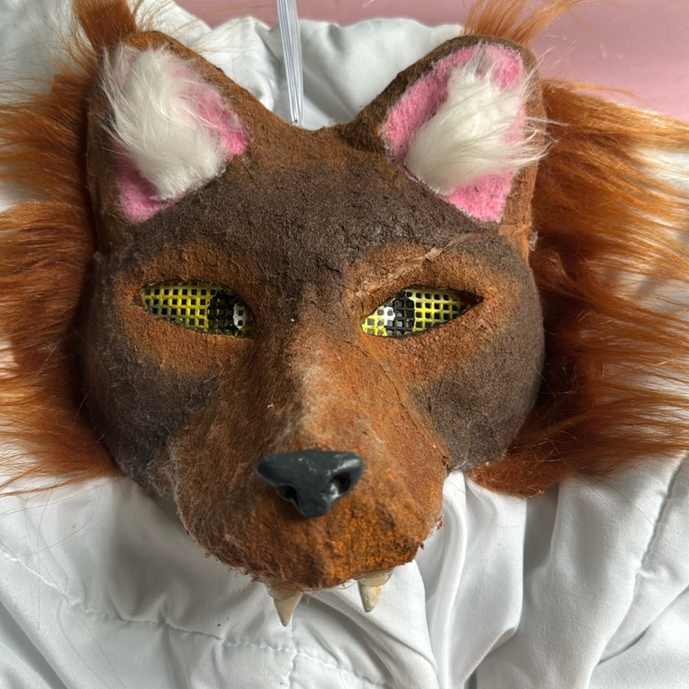 Red coyote therian furry mask wolf brown golden fursuit mask furry